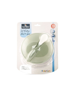 Комплект купа с вакуумно дъно и с лъжичка Lorelli, Mint Green