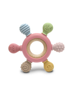 Lorelli - Силиконова гризалка с бук Рул, deep pink