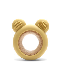 Lorelli - Силиконова гризалка с бук Мече, yellow
