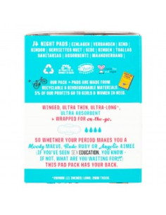 Бамбукови дамски превръзки с крилца - нощни, Here We Flo, 14 бр 2