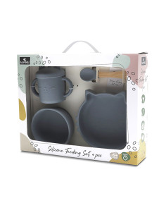 Lorelli - Силиконов комплект за хранене от 4 части, grey