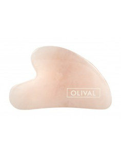 Гуа ша камък за масаж на лице, розов кварц, Olival, 1 бр