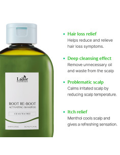 LADOR Root Re-Boot Activating Shampoo (Cica - Tea Tree) 300ml 2