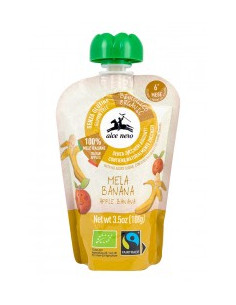 Пюре от ябълка и банан - био, Alce Nero, 100 г