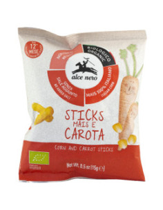 Царевични пръчици за деца Морков - био, Alce Nero, 15 г