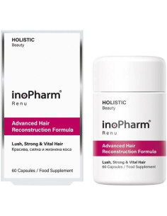 Хранителна добавка InoPharm За красива, силна и жизнена коса, 60 капсули