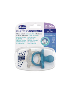 Chicco - Силиконова залъгалка Soft Lux, 2 броя синя/сива, 2-6м