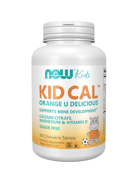 NOW Kid Cal 100 ChewTabs. / Orange