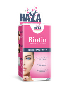 HAYA LABS Biotin Maximum Strength 10,000 mcg. / 100 Tabs.