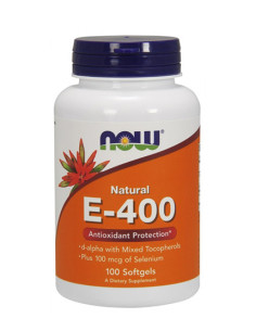 NOW Vitamin E-400 IU + Selenium / 100 Softgels