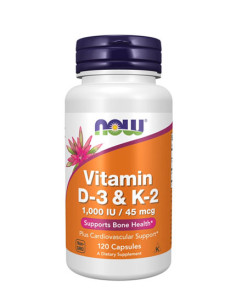 NOW Vitamin D-3 1000 IU - K2 45mcg / 120 Vcaps