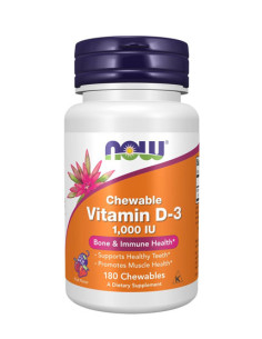 NOW Vitamin D-3 / 1000 IU / 180 Chewables