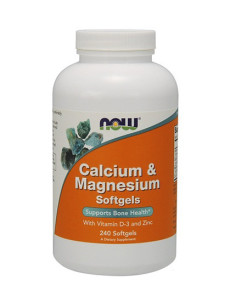 NOW Calcium - Magnesium with Vit D and Zinc / 240 Softgels