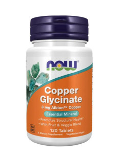 NOW Copper Glycinate 3 mg / 120 Tabs