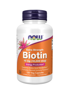 NOW Biotin 10000 mcg / Extra Strength / 120 Vcaps