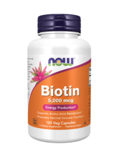 NOW Biotin 5000 mcg / 120 Vcaps / 0.06g.