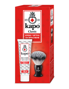 Подаръчен комплект крем и четка за бръснене, Каро