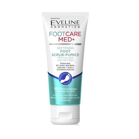 EV1 FOOT CARE MED+ Омекотяващ скраб-пемза за груба и суха кожа на краката, 100 мл