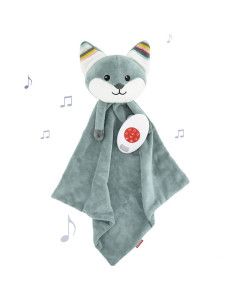 Плюшено одеялце за гушкане ZAZU с държач за залъгалка, бял шум и музика, със сензор за плач