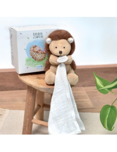 Плюшена играчка за гушкане Doudou UNICEF Таралеж с кърпичка 12 см, DC3983 2