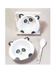 Детски сервиз за хранене Raya Toys Bamboo fibre, купичка с лъжичка