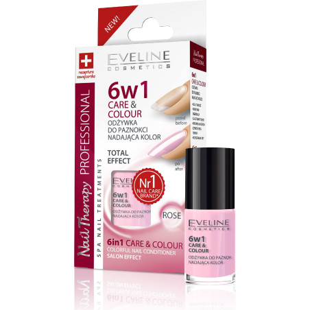 EV11 NAILS 6 В 1 ГРИЖА И ЦВЯТ – РОЗА, 5 МЛ