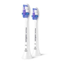 2 броя резервна глава S2 Sensitive Philips Sonicare HX6052/10, бяла, супер мека, за чувствителни зъби и венци
