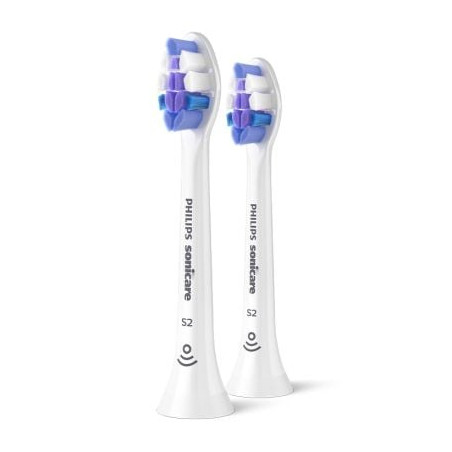 2 броя резервна глава S2 Sensitive Philips Sonicare HX6052/10, бяла, супер мека, за чувствителни зъби и венци