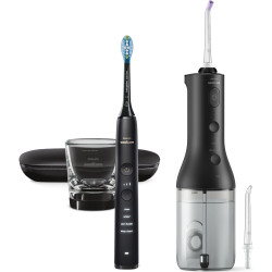 Комплект Орален душ Philips Sonicare Power Flosser 3000 Interdental и Звукова електрическа четка за зъби Diamond Clean серия 900
