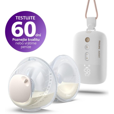 Двойна електрическа помпа Philips AVENT Hands-free SCF532/11 тип “свободни ръце”, която дискретно се побира в сутиена, задвижващ