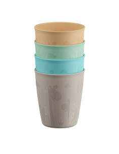 Комплект детски чаши за пиене NIP Beaker Жираф, 4 броя, 250 мл.