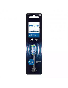 Комплект от 2 броя накрайници C3 Premium Plaque Defence HX9042/88 за електрически четки за зъби Philips Sonicare, твърдост на 2