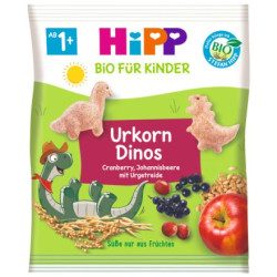 HIPP 82013 БИО Динозаври с плодове, зърнен снакс, 30 гр