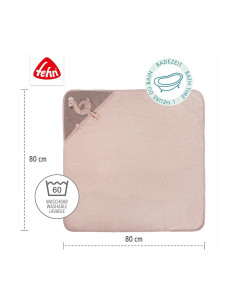 babyFEHN - Хавлия с качулка Фламинго Lazy, Crazy - Pink, 80x80 см