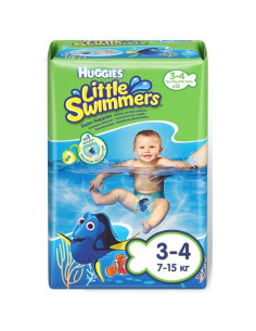 Бански гащички HUGGIES Little Swimmers 3/4 7-15кг 12 бр.