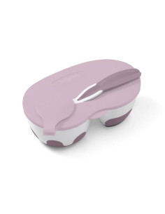 Кутия за храна Babyono с две отделения и прибор 1067/02
