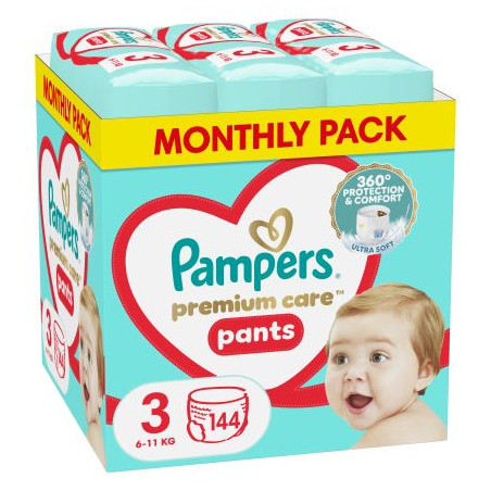 PAMPERS 9% ДДС Premium Care Размер 3, гащички, MSB, 144бр.