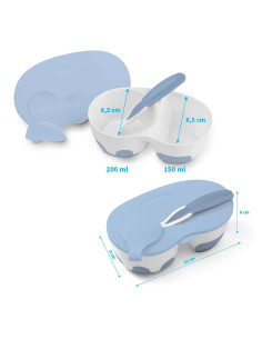 Кутия за храна Babyono с две отделения и прибор 1067/01 2