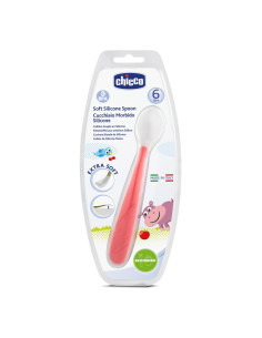 Мека силиконова лъжичка CHICCO 6+м червена 2