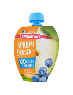 Плодова закуска Plasmon ябълки и боровинки 6+м 100гр.
