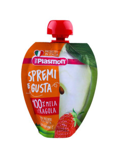 Плодова закуска Plasmon ябълки и ягоди 12+м 100гр.