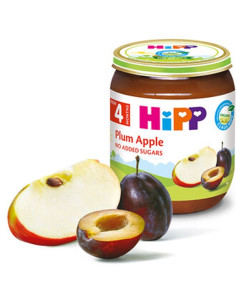 БИО Плодово пюре Hipp Сливи и ябълки 125гр.