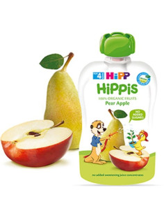 БИО Плодово пюре Hipp HiPPiS ябълка и круша 100гр.