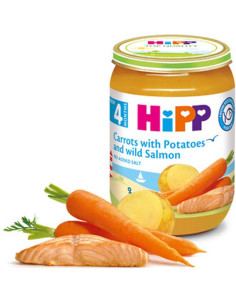 БИО пюре Hipp Сьомга с ранни моркови и картофи 190гр.