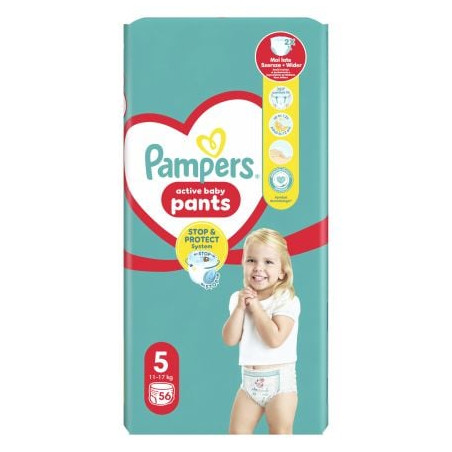 PAMPERS 9% ДДС Active Baby Размер 5, гащички, GP, 56 бр.