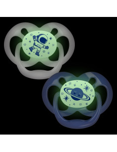 Залъгалка Dr.Browns Advantage етап 2 светещи Сини 2 броя 2