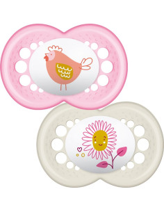 Залъгалка MAM 2бр. Original Soother Pink 12m+