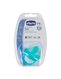 Залъгалка CHICCO Physio Soft силикон 0-6м, 1 бр момче
