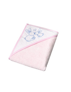 Бебешка хавлия с качулка Tega Baby Little Bunnies 100x100 cm 2
