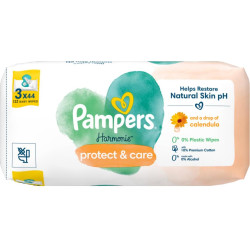 PAMPERS Harmonie Protect & Care с Невен, мокри кърпички, 3 х 44бр.